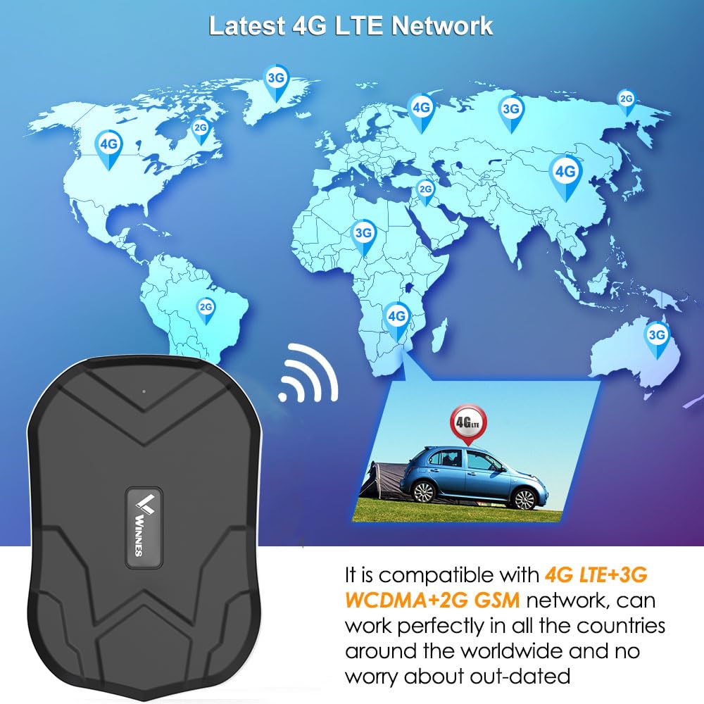 Localizzatore GPS con microfono Professionale GPS Tracker per Auto/Barca Localizzatore Tracciatore Posizione in Tempo Reale Impermeabil Magnete Potente Geo-fence 20000mAh APP Senza Abbonamento TK905C
