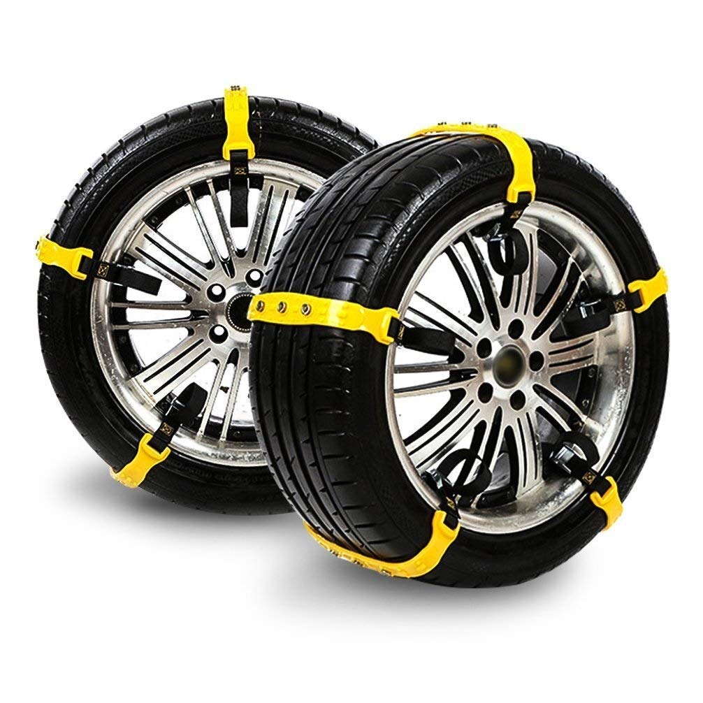 Chaîne à Neige de Voiture Chaîne à Neige antidérapante Largeur de Pneu de Voiture: 185-225mm 6PCS Chaînes de sécurité de Voiture Traction de câble Chaînes de Boue de Neige Pneu à n