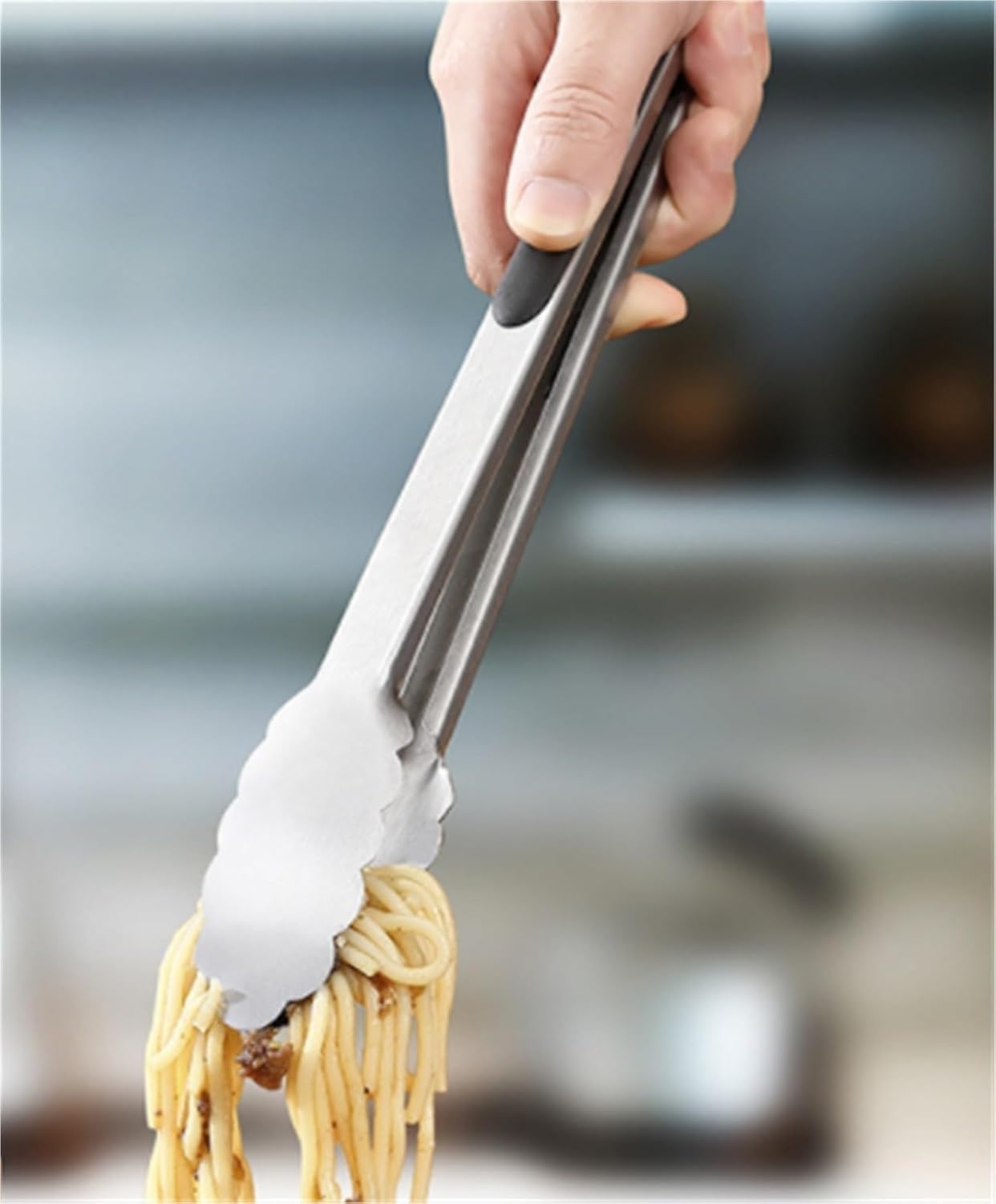 パスタ トング トング 料理 ステンレス鋼のグリルトング、ステーキの調理に適した火傷防止トング キャンプ トング(Red,34cm)