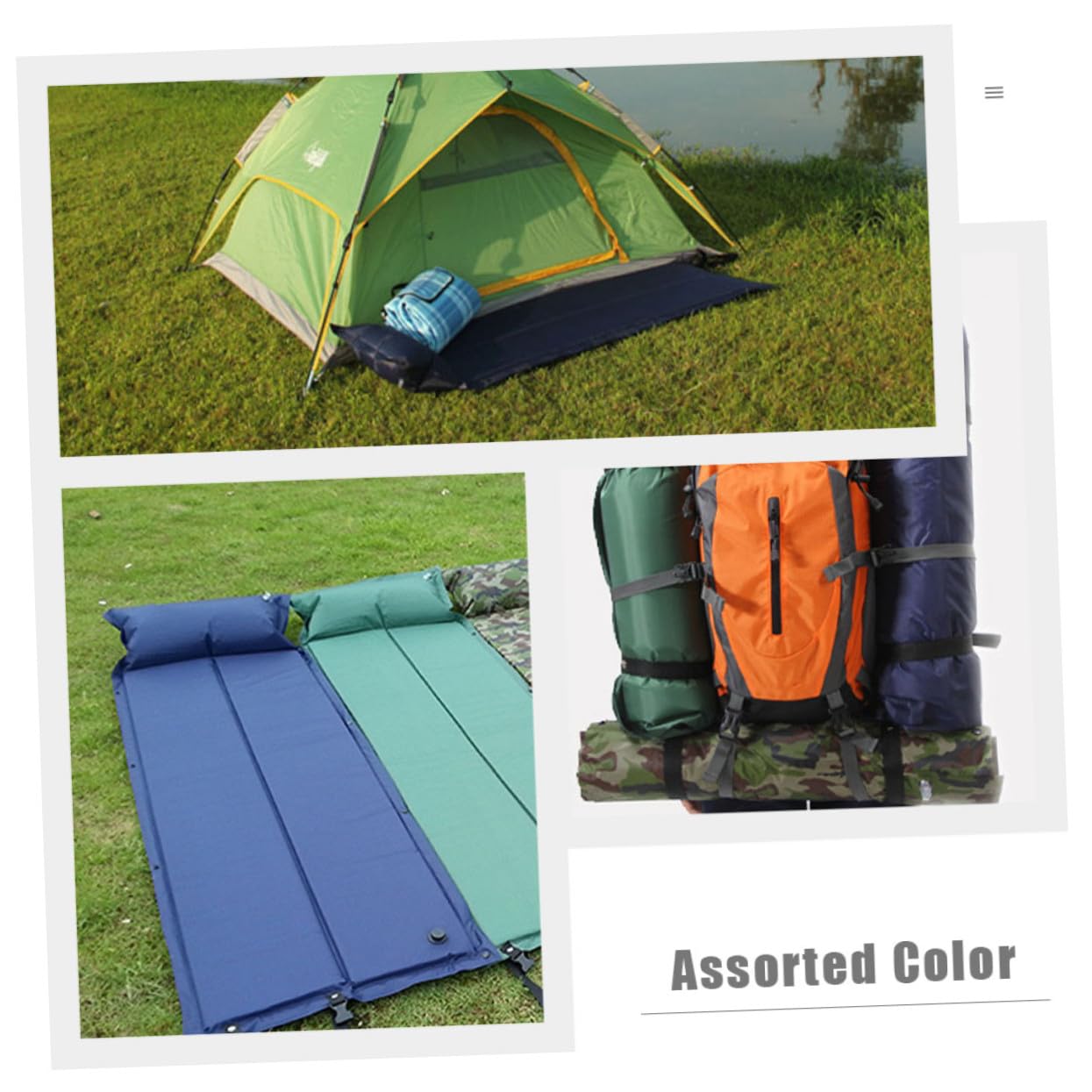 Materassino Gonfiabile da Campeggio Resistente e Pieghevole con Cuscino Integrato Accessorio per Dormire per Escursioni e attività Outdoor