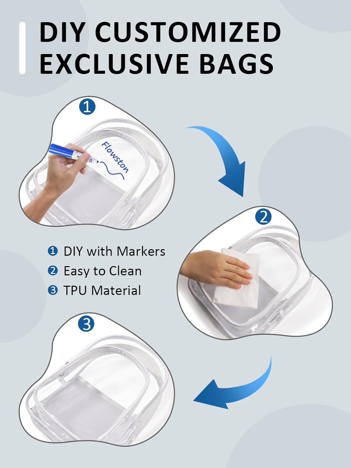 3 Pockets Clear Bag for Stadium Events Large Clear Sling Crossbody Backpack Fanny Pack Concert Purses for Women Men - Image 4