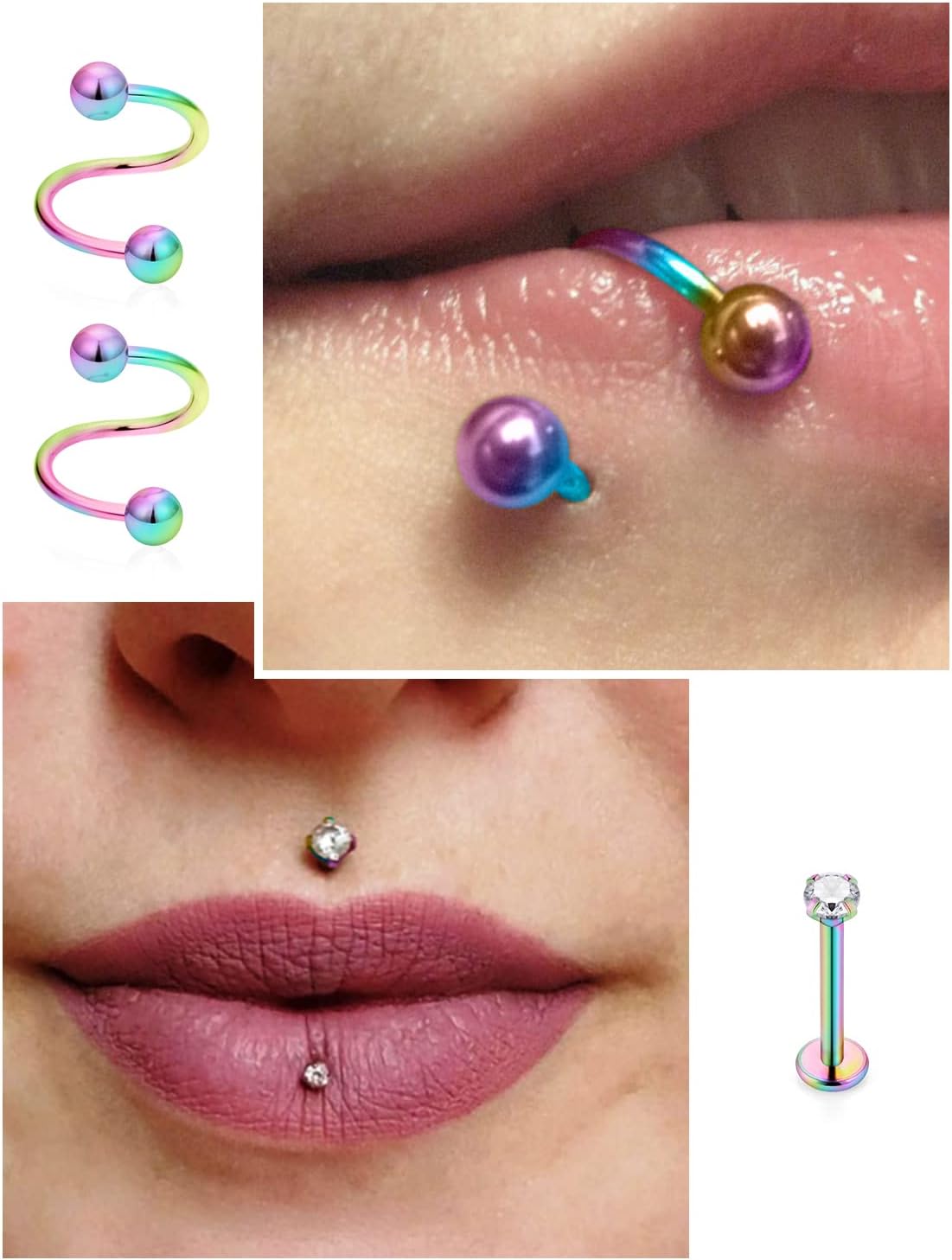 Yaalozei 30Pcs 16G Cartilage Earrings for Women Forwards Helix Earring Hoop Rook Daith Conch Tragus Earrings Stainless Steel Piercing Jewelry for Women Men - Image 6