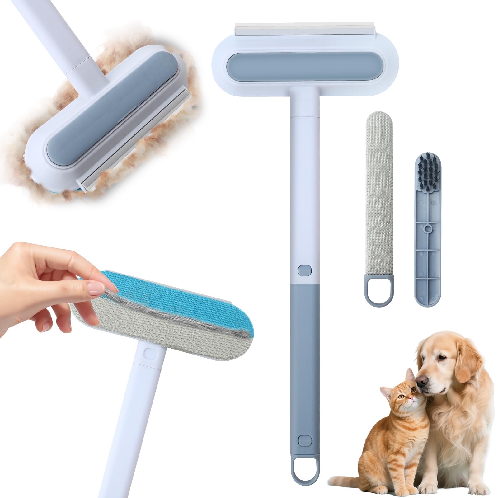 Yozexin Pet Hair Remover, Multifunction Long, 3-in-1 Pet Hair Remover, Reusable Pet Hair Remover, for Sofas Carpets