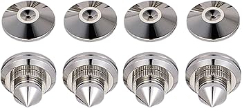 Amazon | 4 個調整可能なスピーカースタンド足防振足フットパッド