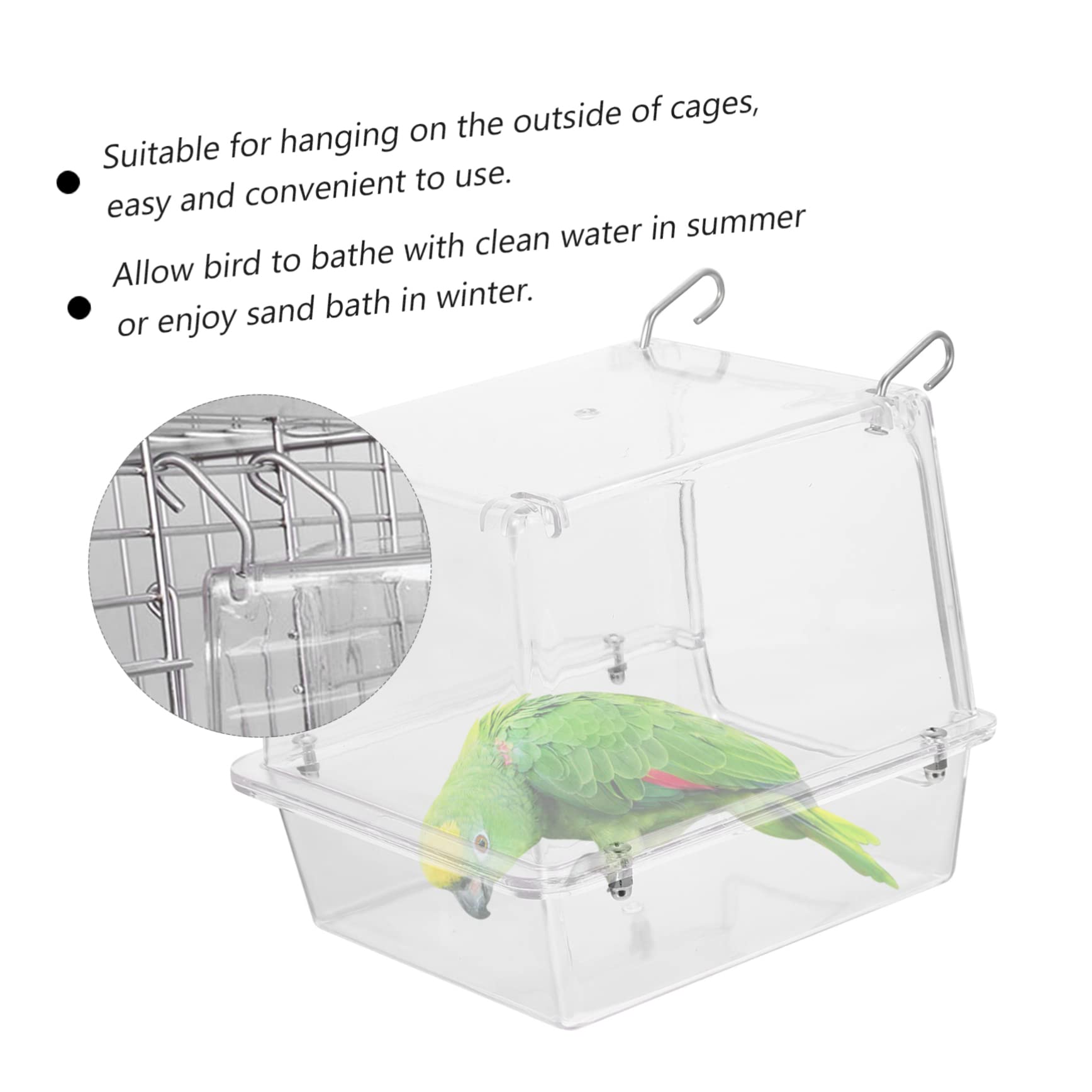 Happyyami Hängende Ermöglicht Einfaches Baden im Käfig aus Acryl Vogelbadewanne Praktisches Badezubehör für Papageien und Kleine Vögel für Vogelpflege