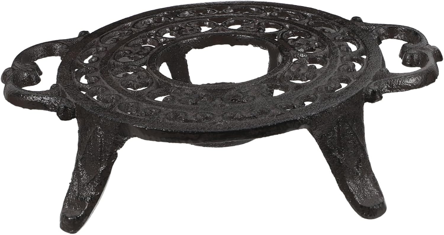 Luxshiny Cast Iron Teapot Tripod Tea Warmer Base for Stove Tea Pot Heater Coasters for Drinks