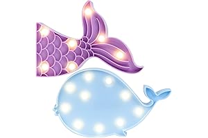 AceList Mermaid Night Light with Whale Tale Illumination