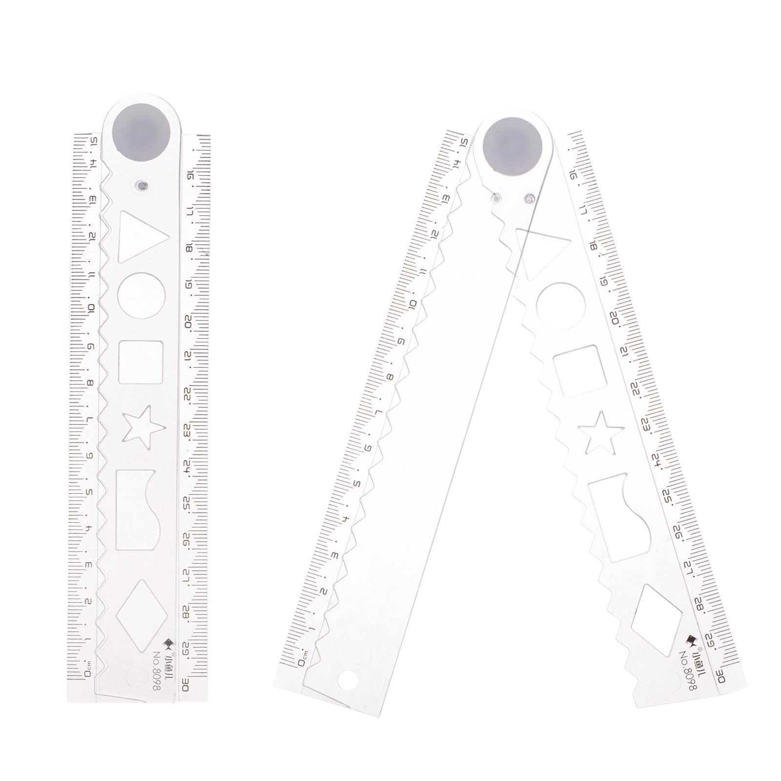HARFINGTON 2pcs Unbreakable Clear Rulers 30cm PVC Shatterproof Folding Flexible Ruler for Classrooms Home Office, Transparent