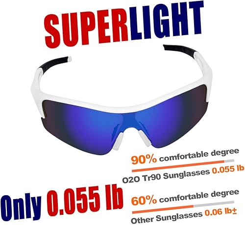 Miniatura 4 de O2O - Lentes de sol polarizados para deportes, brindan una protección de UV400, para hombres, mujeres, adolescentes y jóvenes