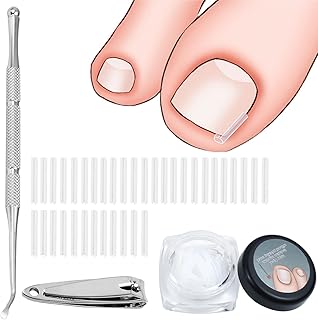 52 Pcs Ingrown Toenail Correction Strips Brace Kit, Ingrown Toenail Corrector Toenail Correction Patches Ingrown Toenail Treatment Toenail Straightener Strips with Nail Clipper for Women Men Foot Care