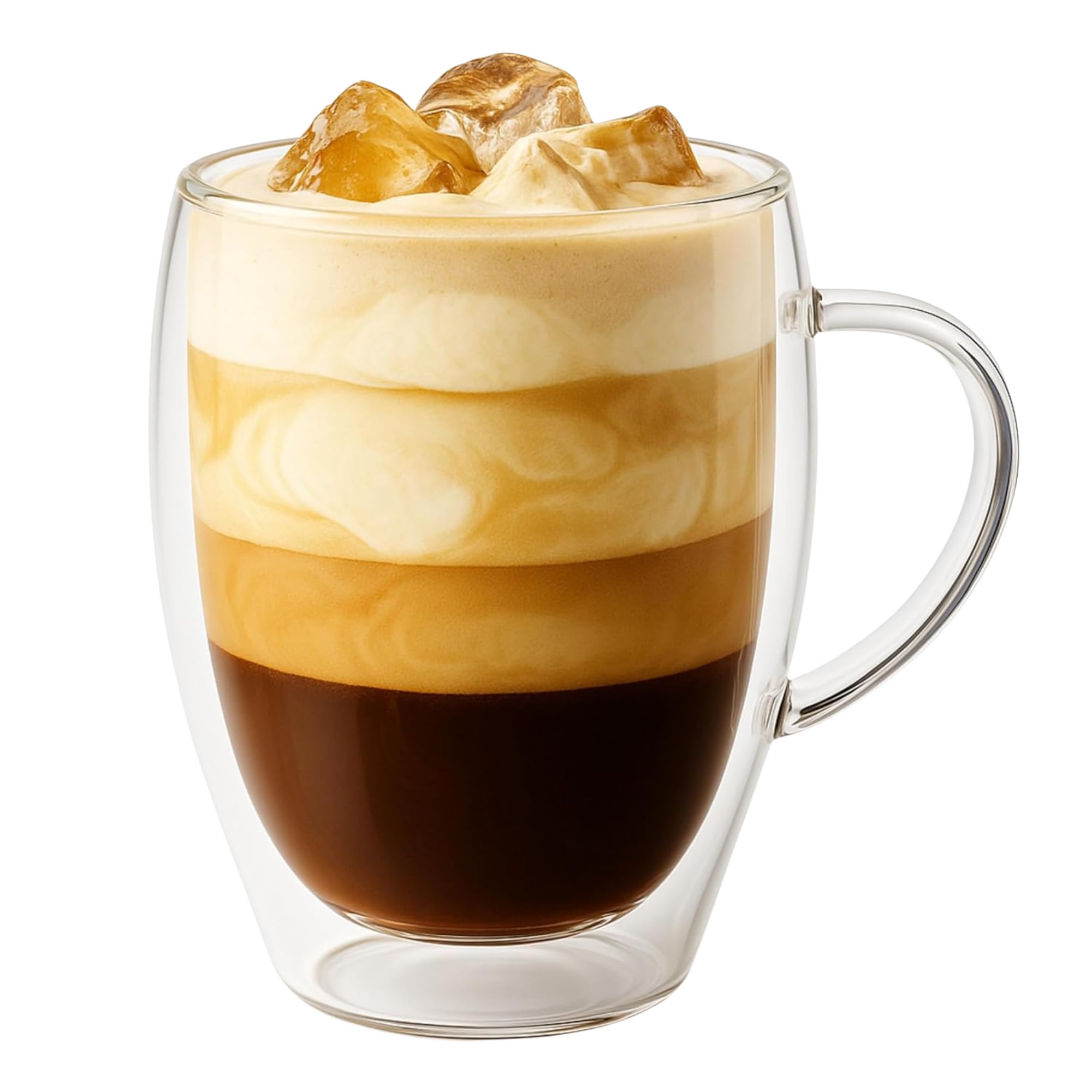 iN Insulated Glass Mug – Double Wall Borosilicate Glass Coffee Cup for Hot & Cold Drinks,Heat Resistant Glassware for Latte, Tea, Cappuccino, Iced Coffee, Mocktails & Desserts