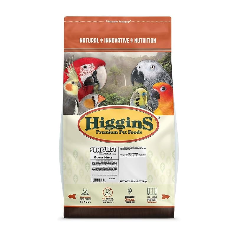 Petisco em Pedaços para Aves Higgins Higg Avian Boca Nuts com Castanha, Coco, Abacaxi e Amêndoa 9,07 kg