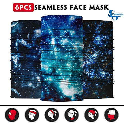 Image of Venswell Neck Gaiter Face Mask Men Women,Seamless Bandana Rave Face Cover Scarf Mask,Balaclava,Headband, Head Wrap,Headwear