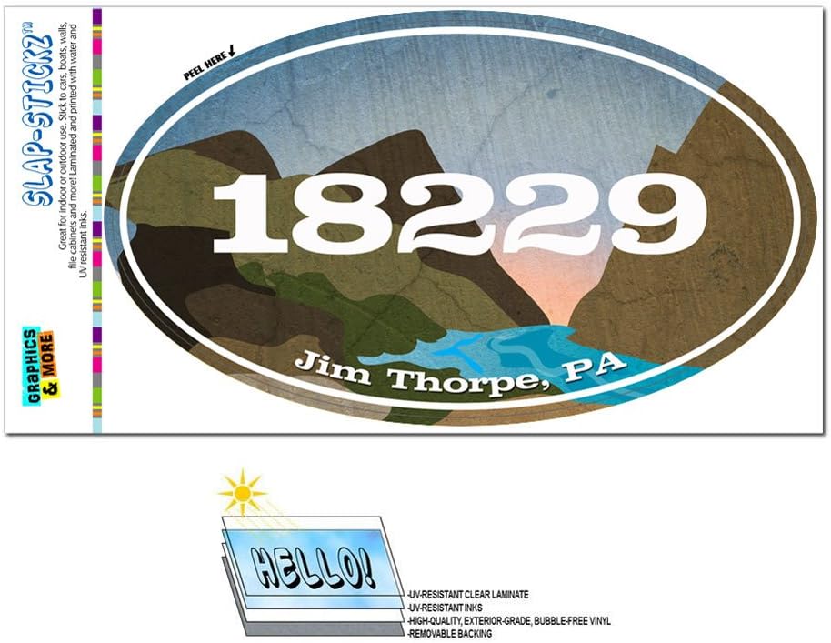 Graphics and More Zip Code 18229 Jim Thorpe, PA Euro Oval Window Bumper Glossy