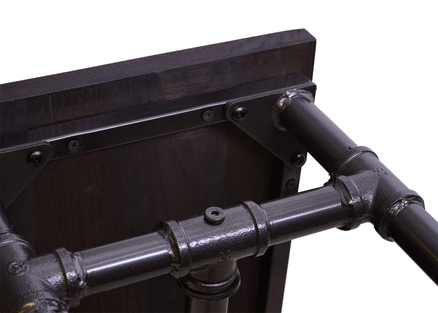 Mendler Banc HWC-H10b Design Industriel 120x35cm certifié Noir Marron