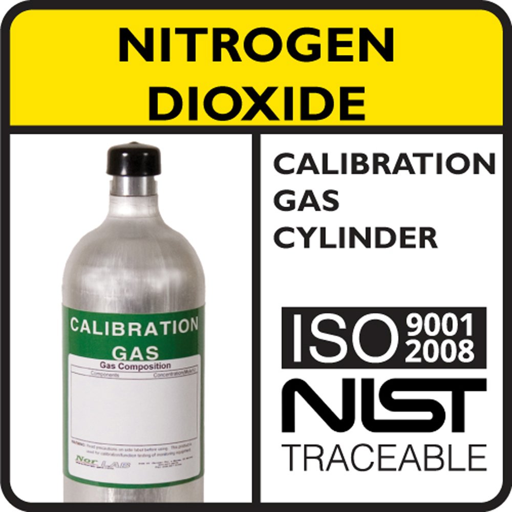 5 PPM Nitrogen Dioxide Calibration Gas, Balance Nitrogen, 58 Liter Aluminum Cylinder.