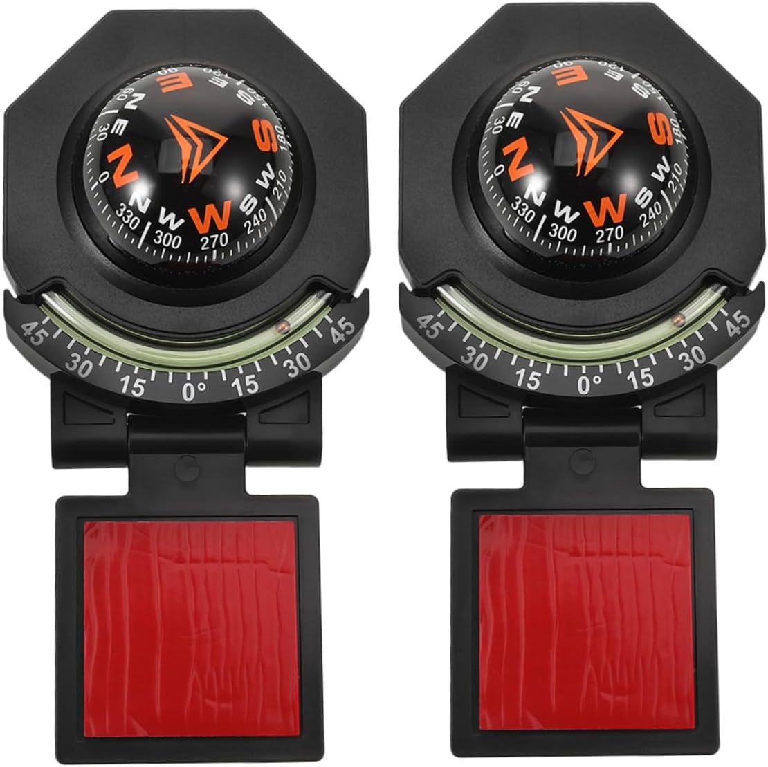 STOBAZA 2Pcs Car Dashboard Compass with Inclinometer Ball Compass for Vehicles Precise Navigation Tool for Cars Boats and Motorcycles Enhance Travel Experience