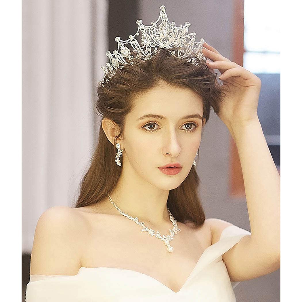 Zooma Tiara de cristal para novia, tiara de princesa, diadema de boda, para bodas, bailes, concursos, fiestas, cumpleaños, aleación, cristal y diamantes de imitación