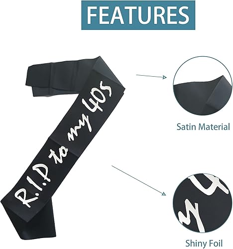 Miniatura 3 de Joyiou RIP to My 40s - Banda de feliz cumpleaños de 50 años, regalos divertidos de cumpleaños de 50 años para hombres y mujeres, suministros de