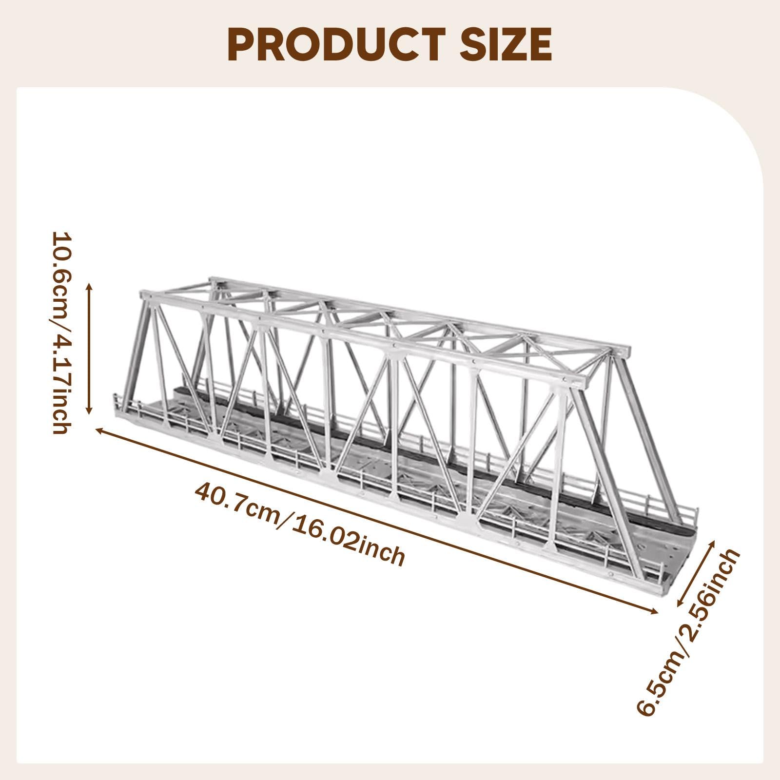 Ponte a Traliccio in Scala HO 1/87, Modello per Ferrovie in Miniatura, Doppio Binario, 40.7cm (16.02")