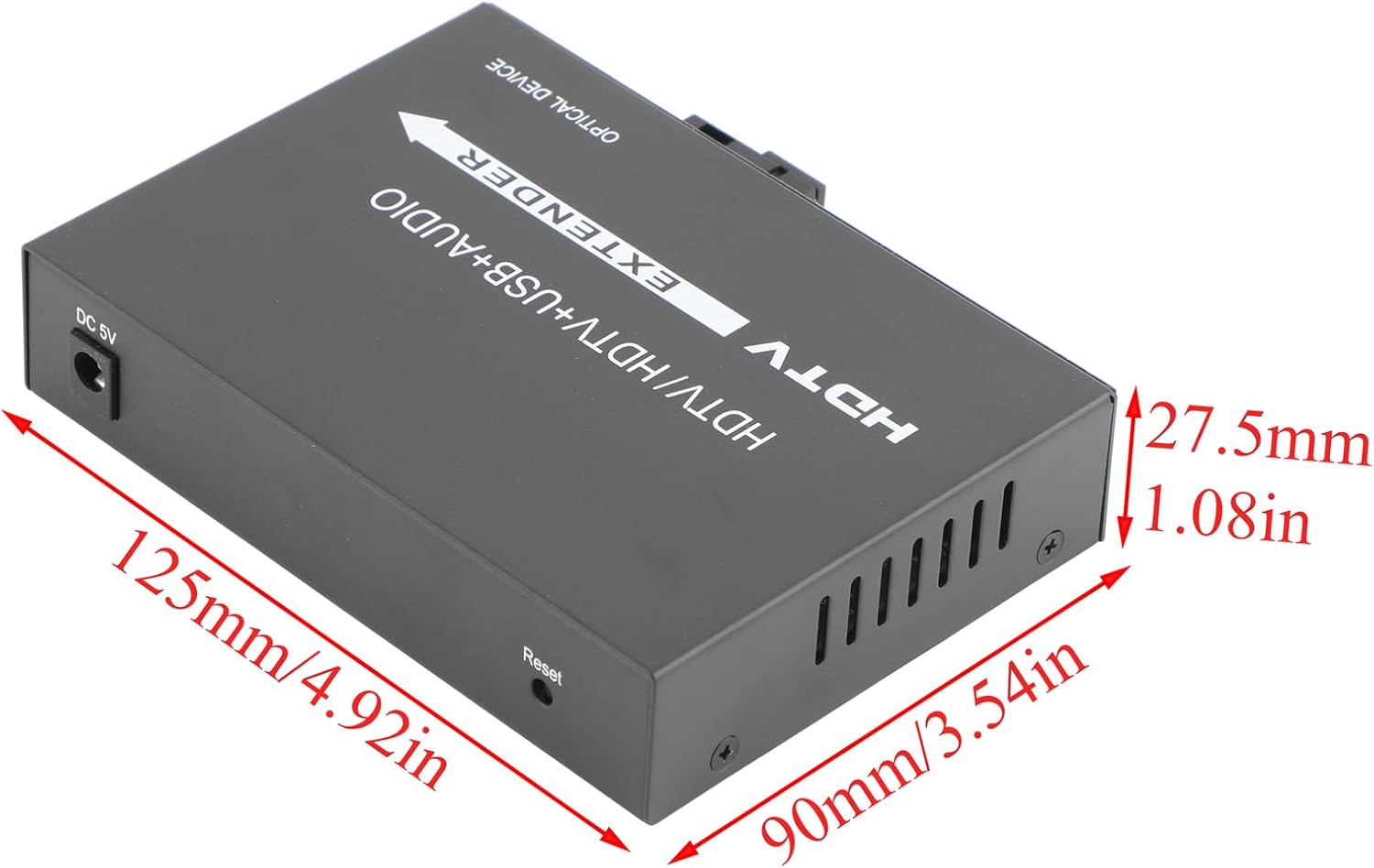 1080P HDMI Extender, Optical Transceiver SC, with KVM - Loop-Through Output, A Pair for HDTV
