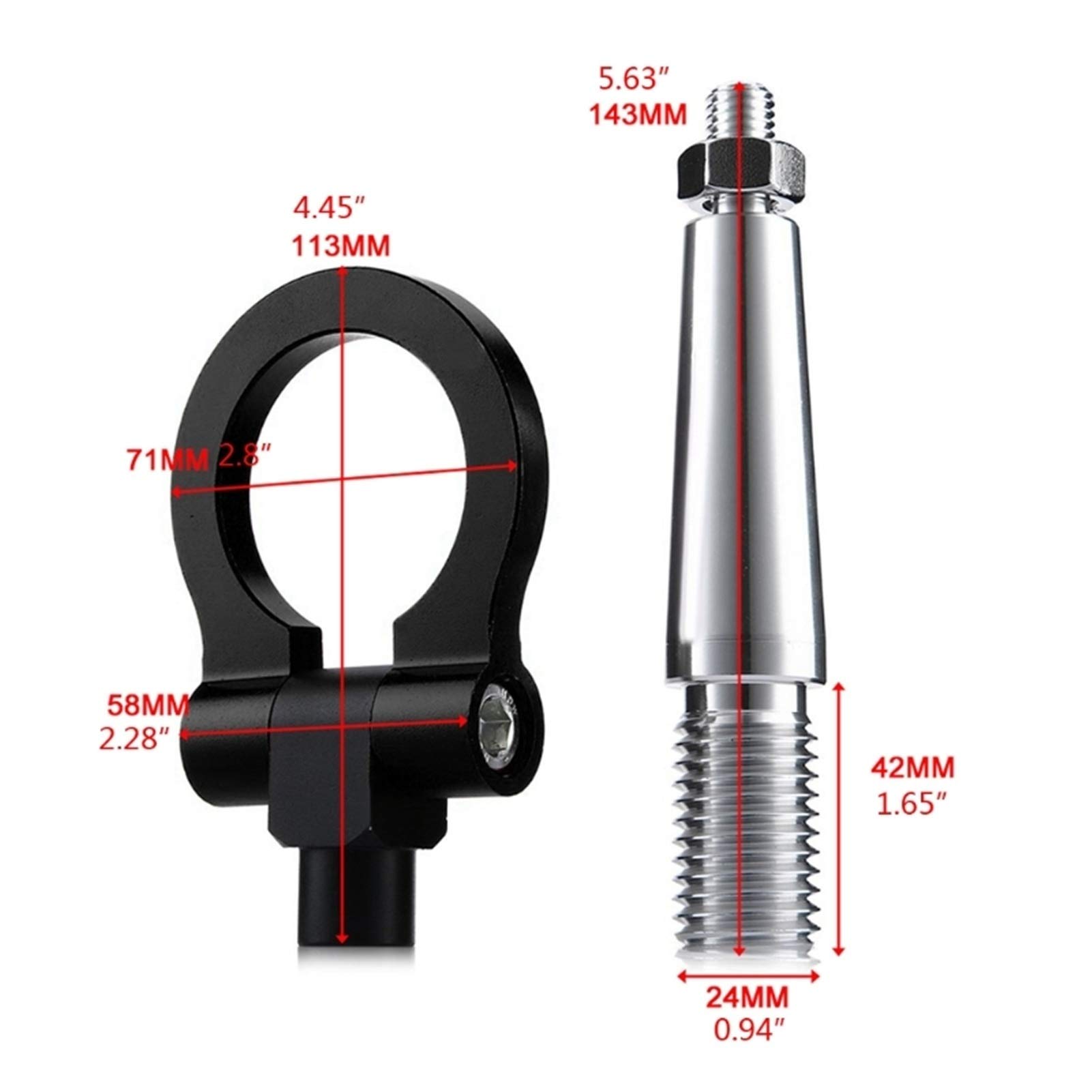 hak holowniczy, Aluminiowy hak holowniczy pierścień narzędzie(Black)