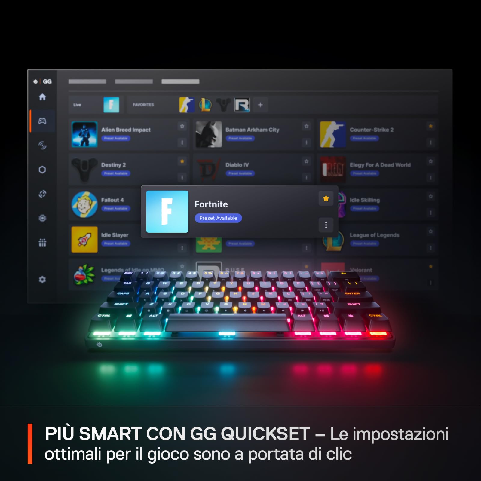 SteelSeries Apex Pro Mini Gen 3 con Switch HyperMagnetic OmniPoint 3.0 - Attuazione regolabile - Rapid Trigger - Preset di gioco - Protection Mode - Rapid Tap/SOCD - RGB -Copritasti in PBT - US QWERTY