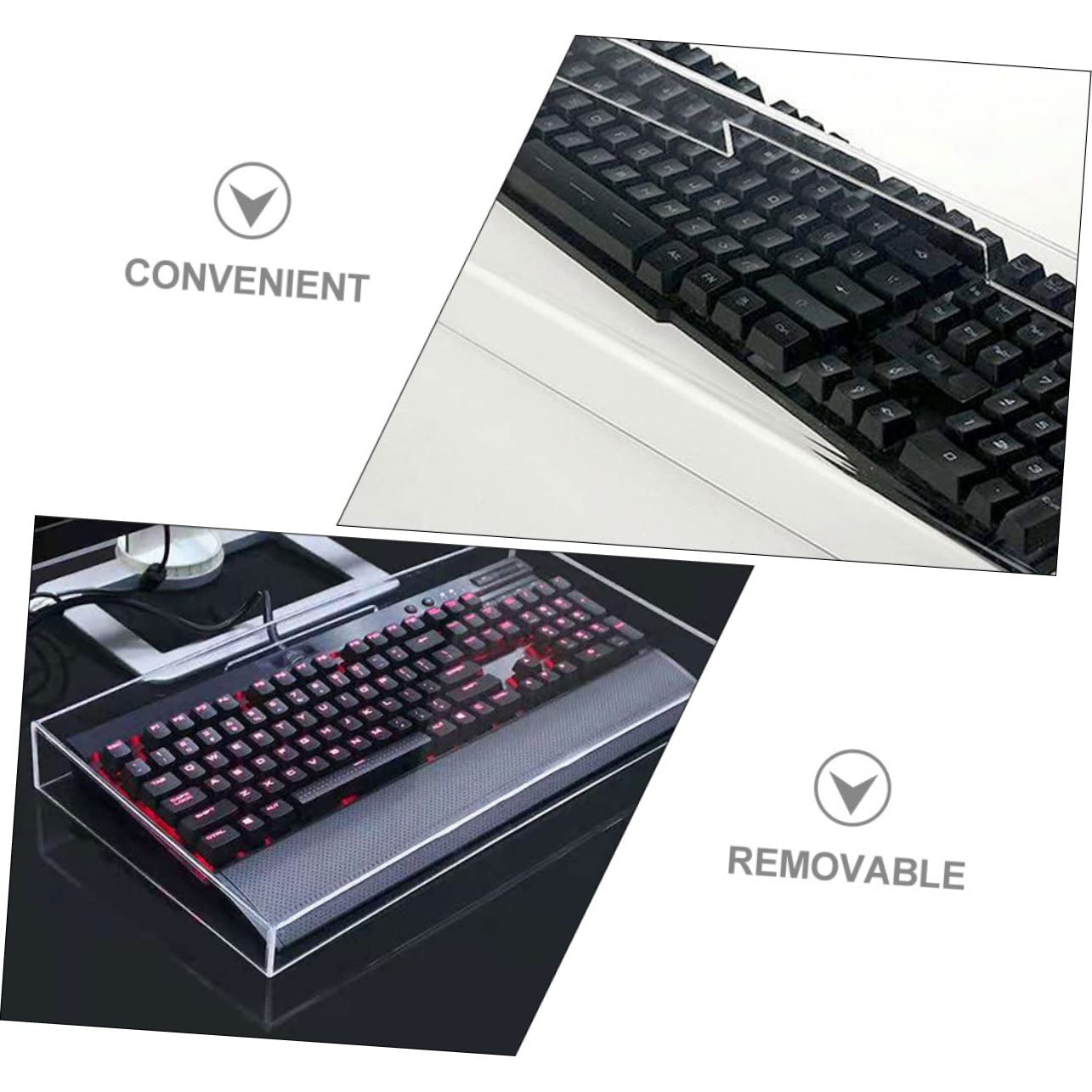 Protection Transparente pour Clavier en Acrylique Amovible et Lavable, Housse Anti-poussière et Étanche pour Clavier Mécanique de Bureau