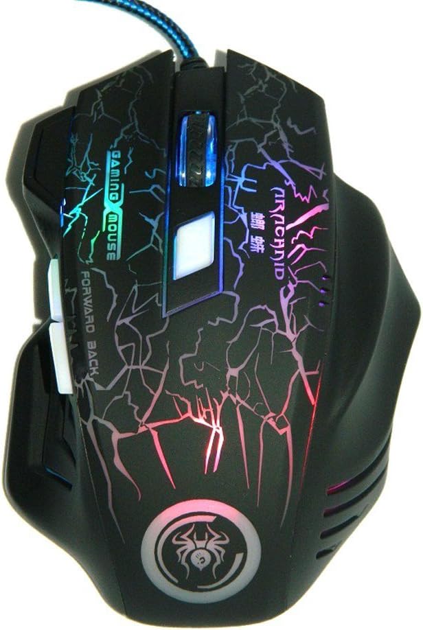 2400DPI LED 6 Button USB Gaming Game Optical Mouse Mice for Pro-Gamer PC Laptop Tablet Professional Gaming Mouse 4 LED Colors