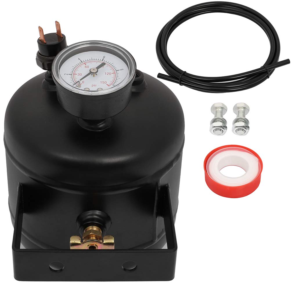 0.5 Gallon (2 Liter) 5 Port Air Compressor Tank 150 PSI Replacement for Air Ride Suspension Car Train Horn