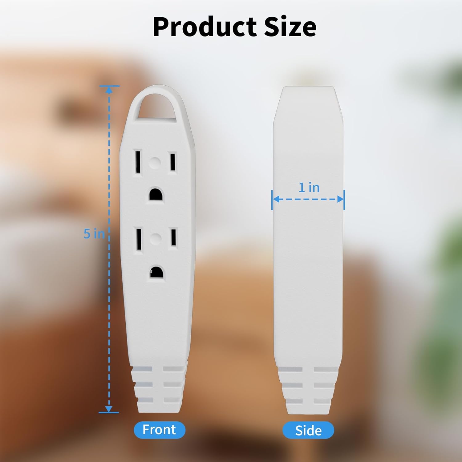 Kasonic 12 Feet 3 Outlet Extension Cord 2 Pack - Triple Wire Grounded Multi Outlet, 16/3 SPT-3, 13 Amp, 125V, 1625 Watts, UL Listed (White)