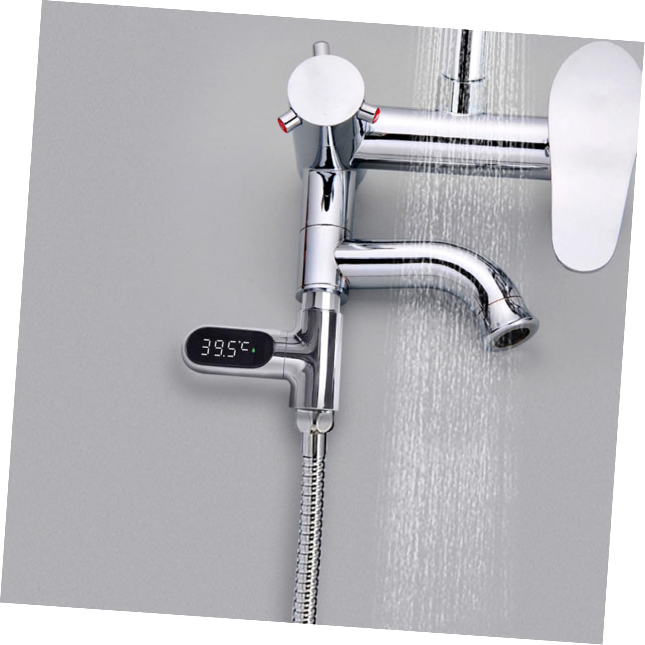 LED Anzeige Wassertemperaturmesser für Babydusche 1/2 Zoll Silber