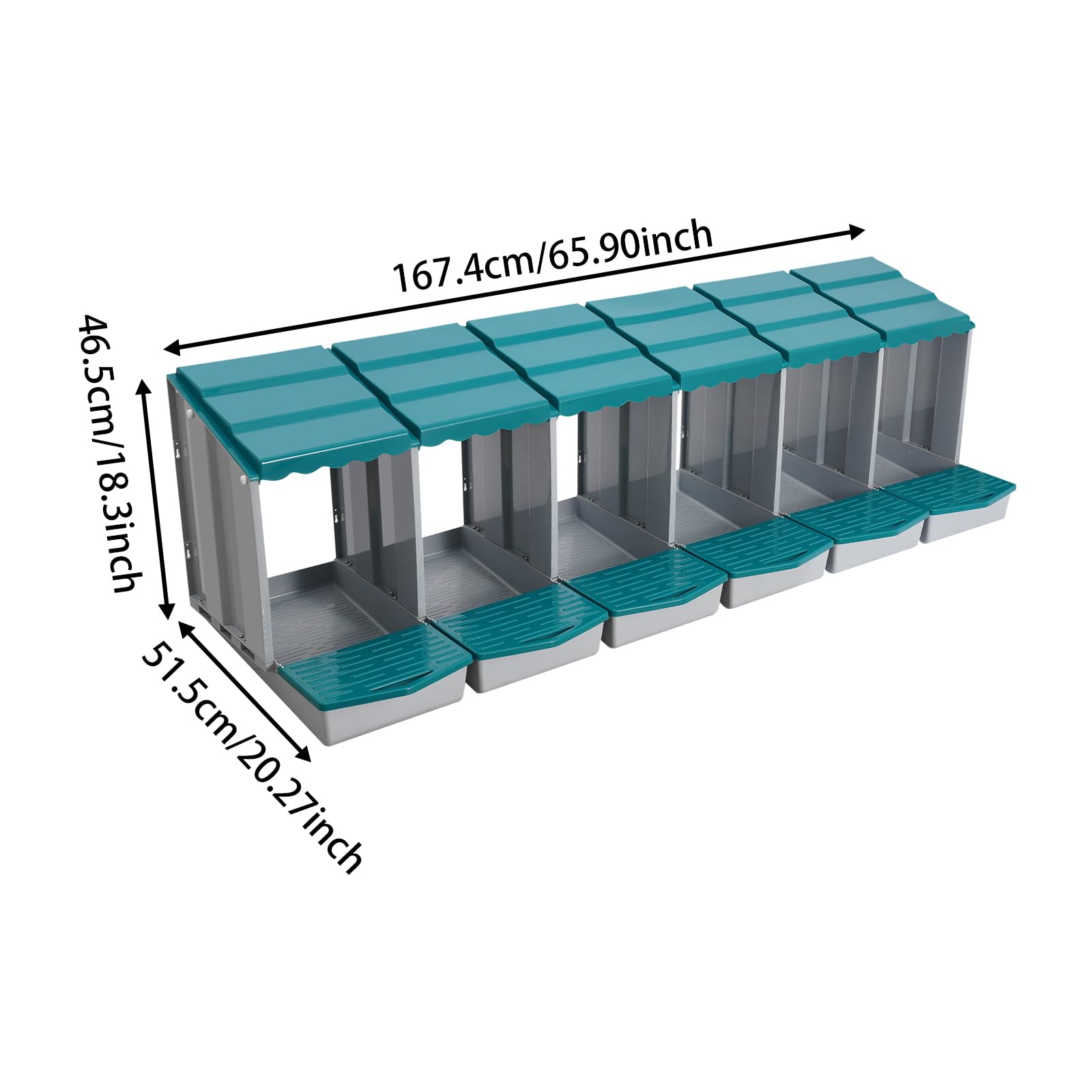 Nido de 6 compartimentos para pollos, nido de pollo con suelo inclinado y orificios de ventilación, accesorios para gallinero, para patio, jardín y gallinero, montaje en pared y suelo (verde 1)