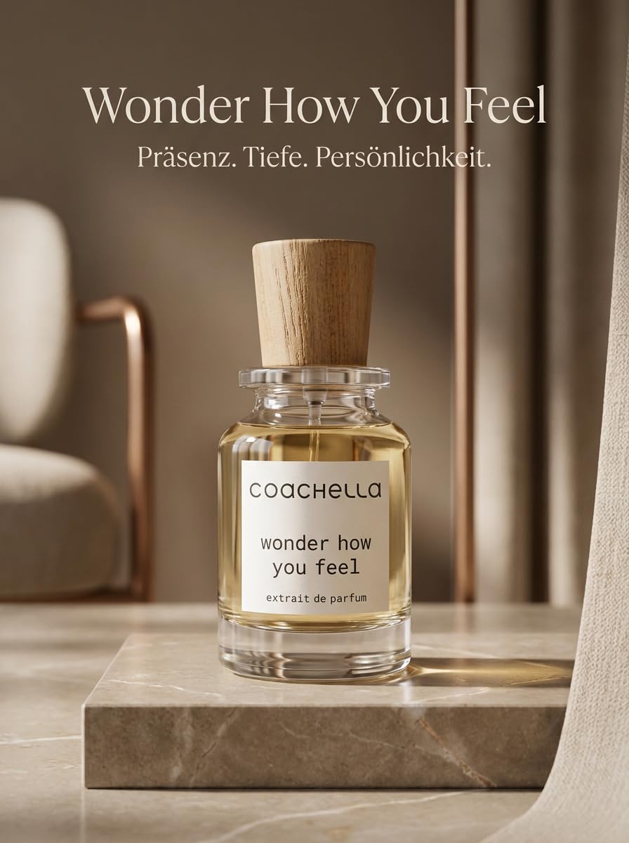 Coachella - Wonder How You Feel - Extrait de Parfum, 50 ml | Unisex | 21 % Duftöl | Made in France | Würzig, Oriental & Holzig | Langanhaltend