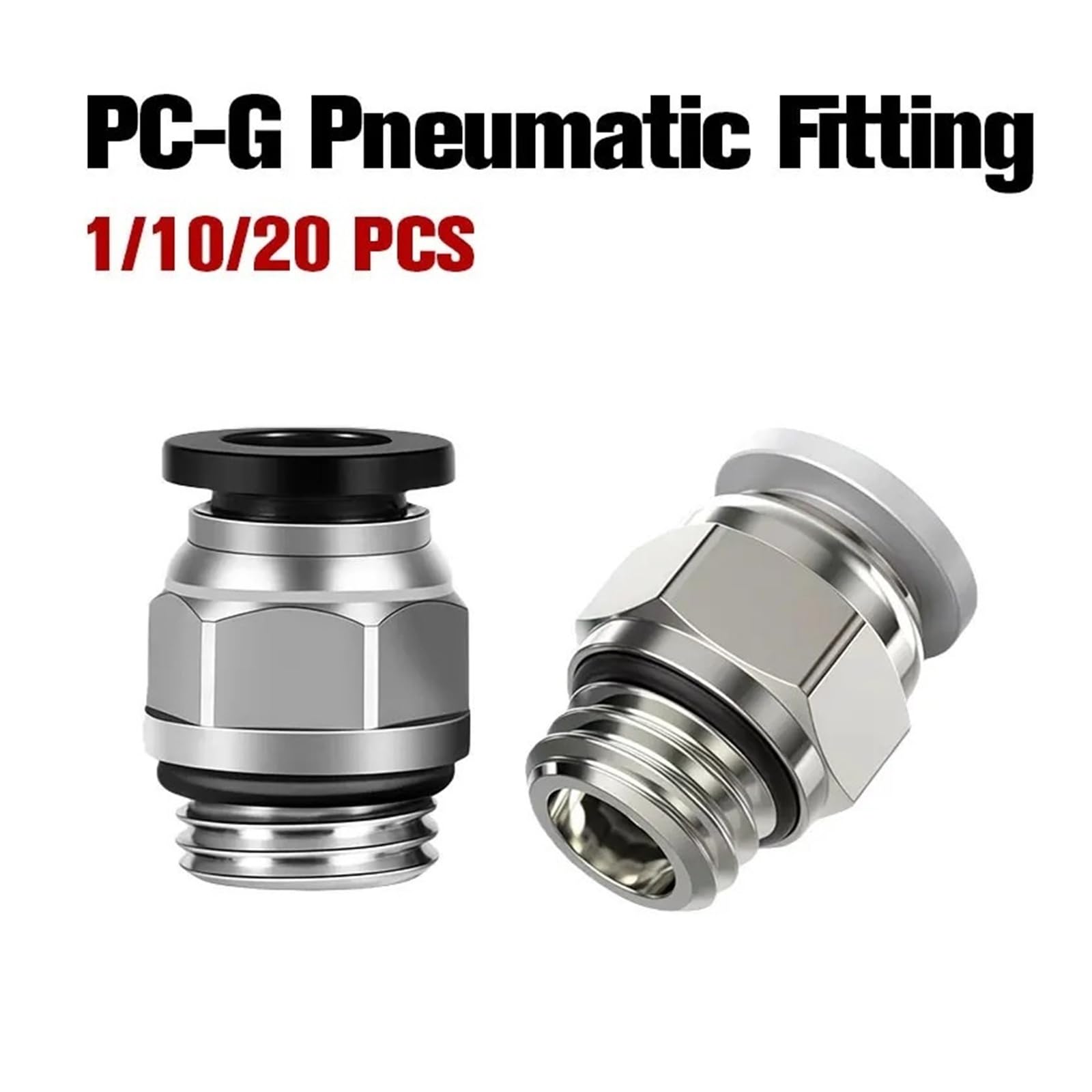 Szybkozłącze PC BSPP złączka 4/6/8/10/12mm rura z gwintem G1/8 G1/4 G3/8, 1/10/20 szt. do narzędzi pneumatycznych i wodnych(PC12-G04,20 PCS)