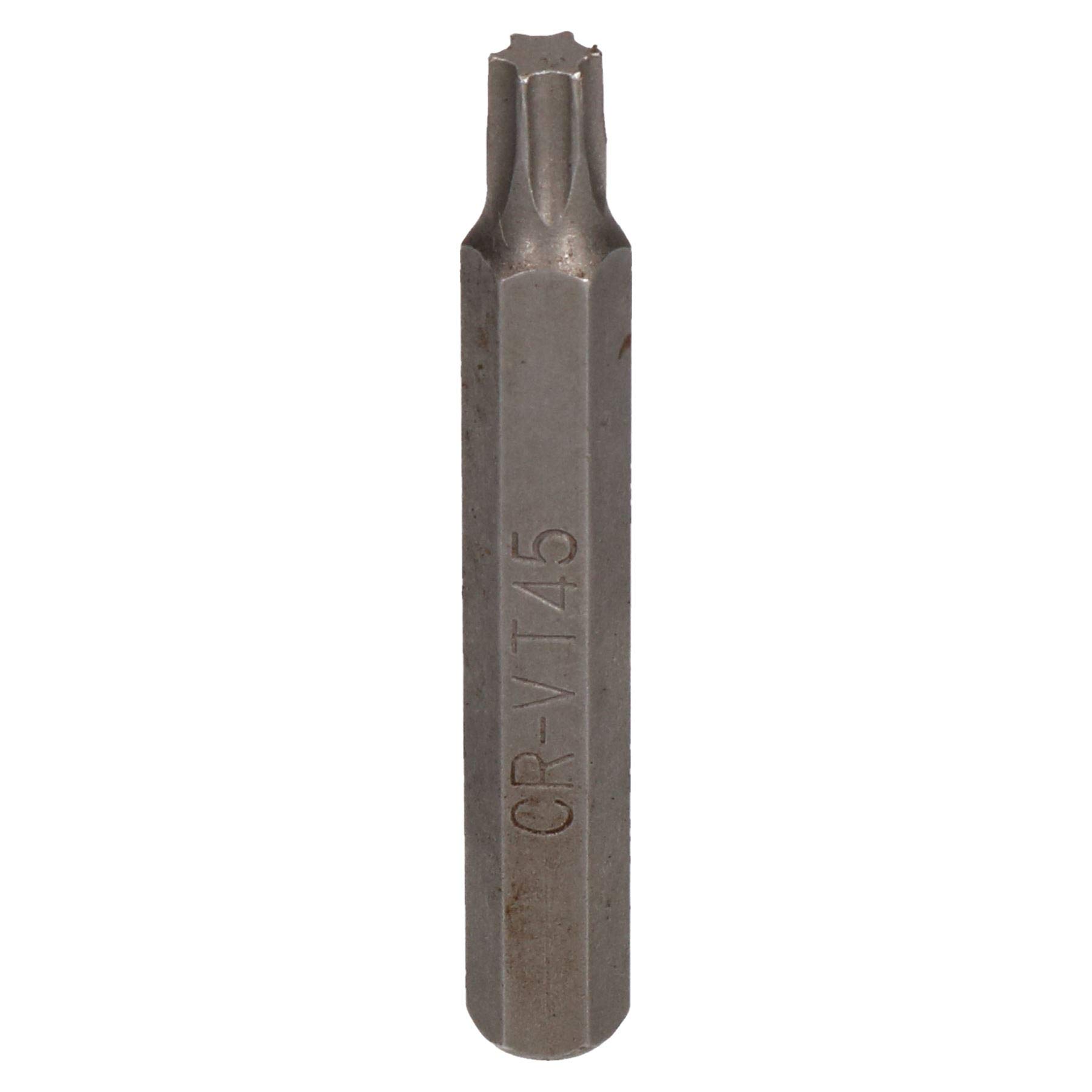 おむすたー T45 Torx Star Bit 75mm Length 10mm Shank Chrome Vanadium