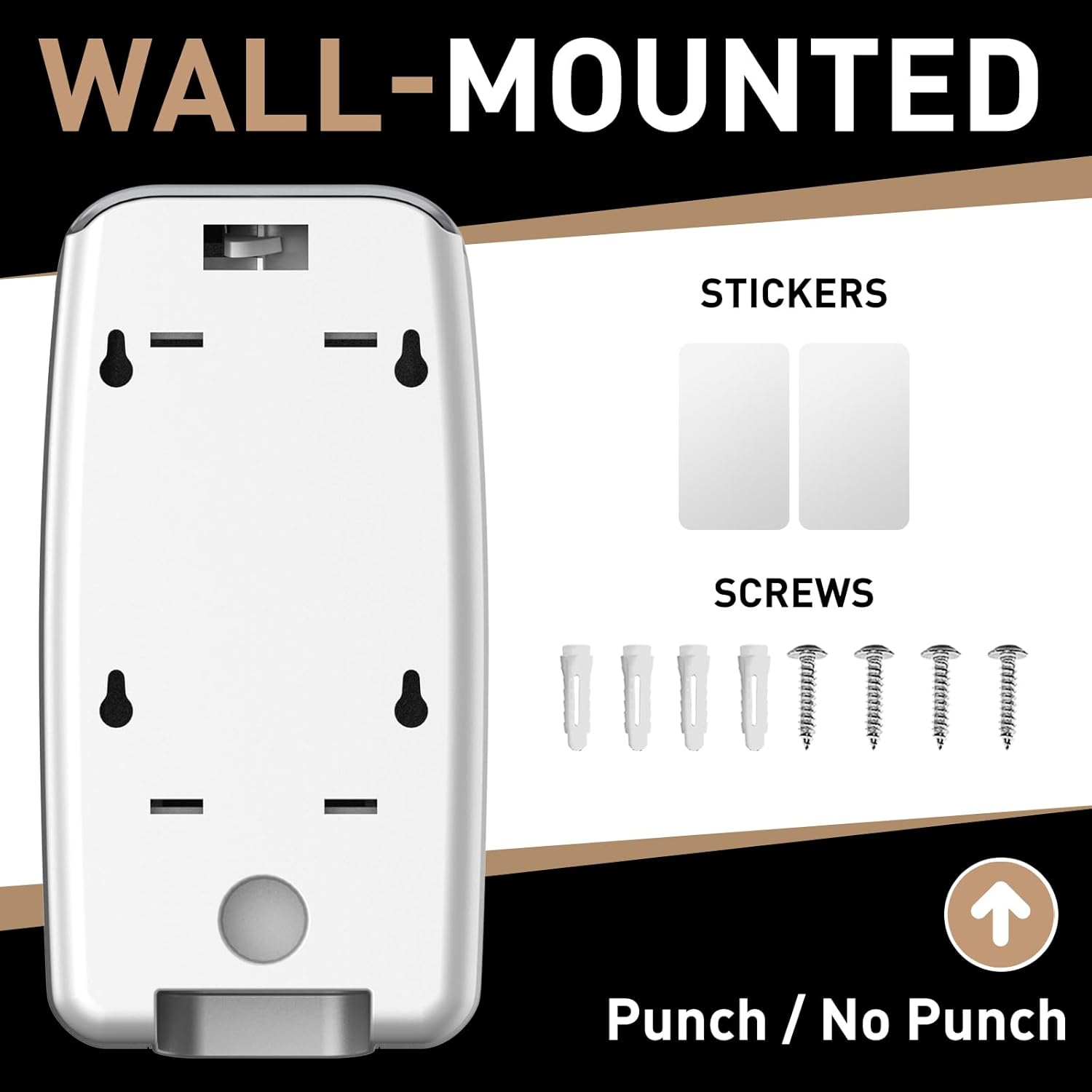 Commercial Soap Dispenser Wall Mount Manual Pump Hand Soap Dispenser 800ml Gel Liquid Hand Sanitizer Dispenser Self Adhesive for Home Bathroom (Black) - Image 6