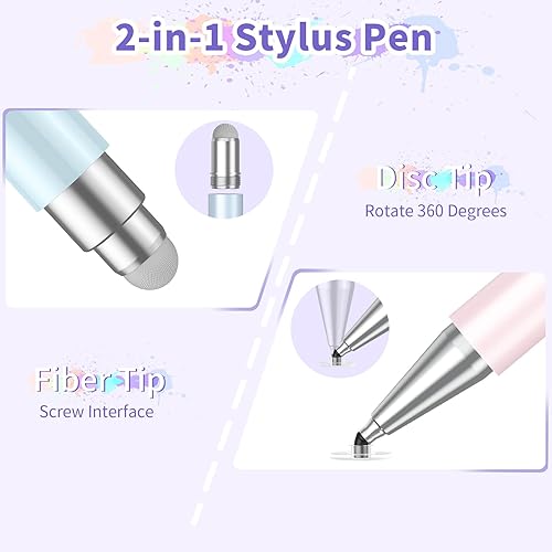 Miniatura 4 de Lápiz óptico para pantallas táctiles, lápiz capacitivo 2 en 1 de alta precisión con absorción magnética, compatible con iPadiPhonetabletsAndroid y