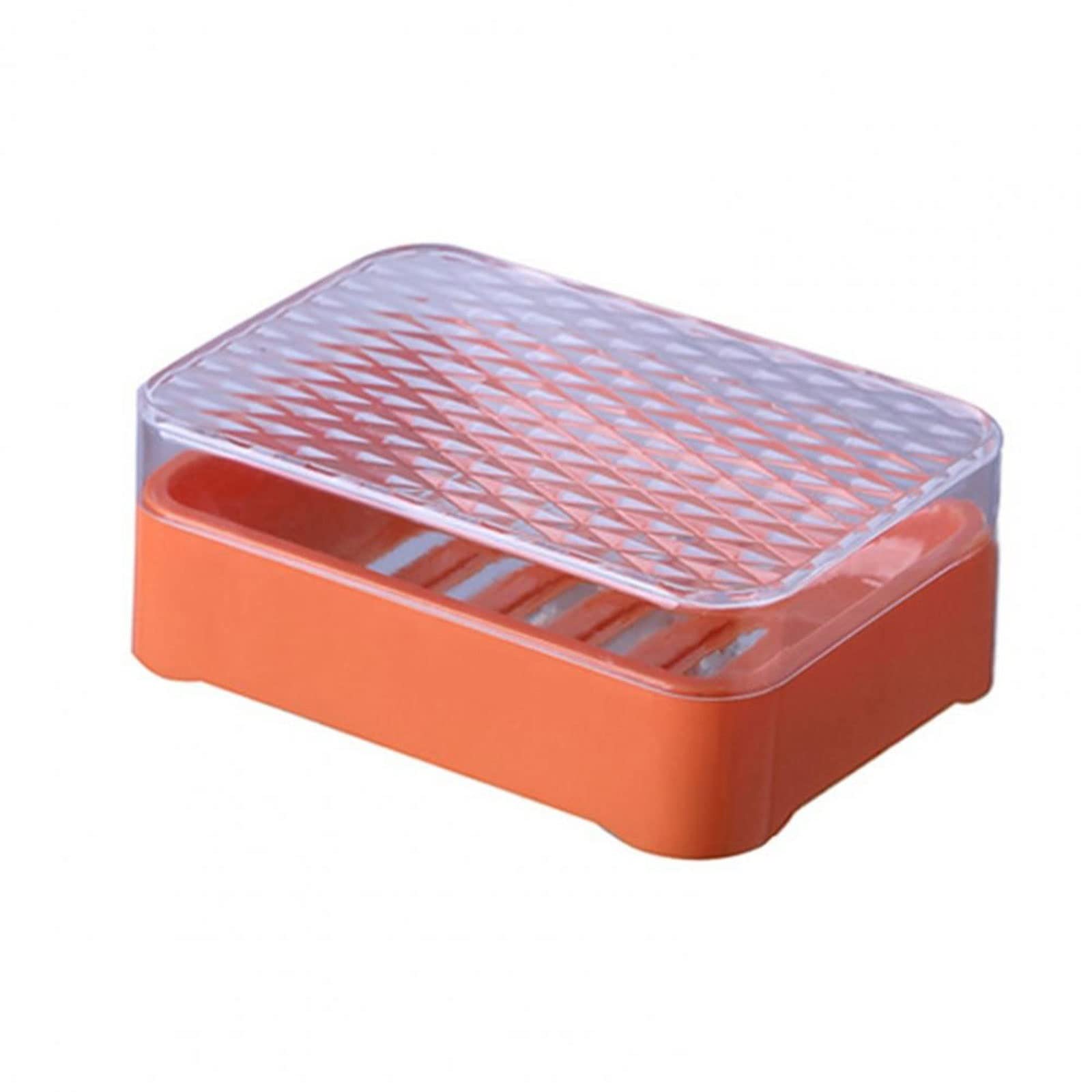 JINGYAN Mydelniczki Soap Box Case Dishes Waterproof Leakproof Cover Bathroom Accessories Toilet Laundry(Orange)