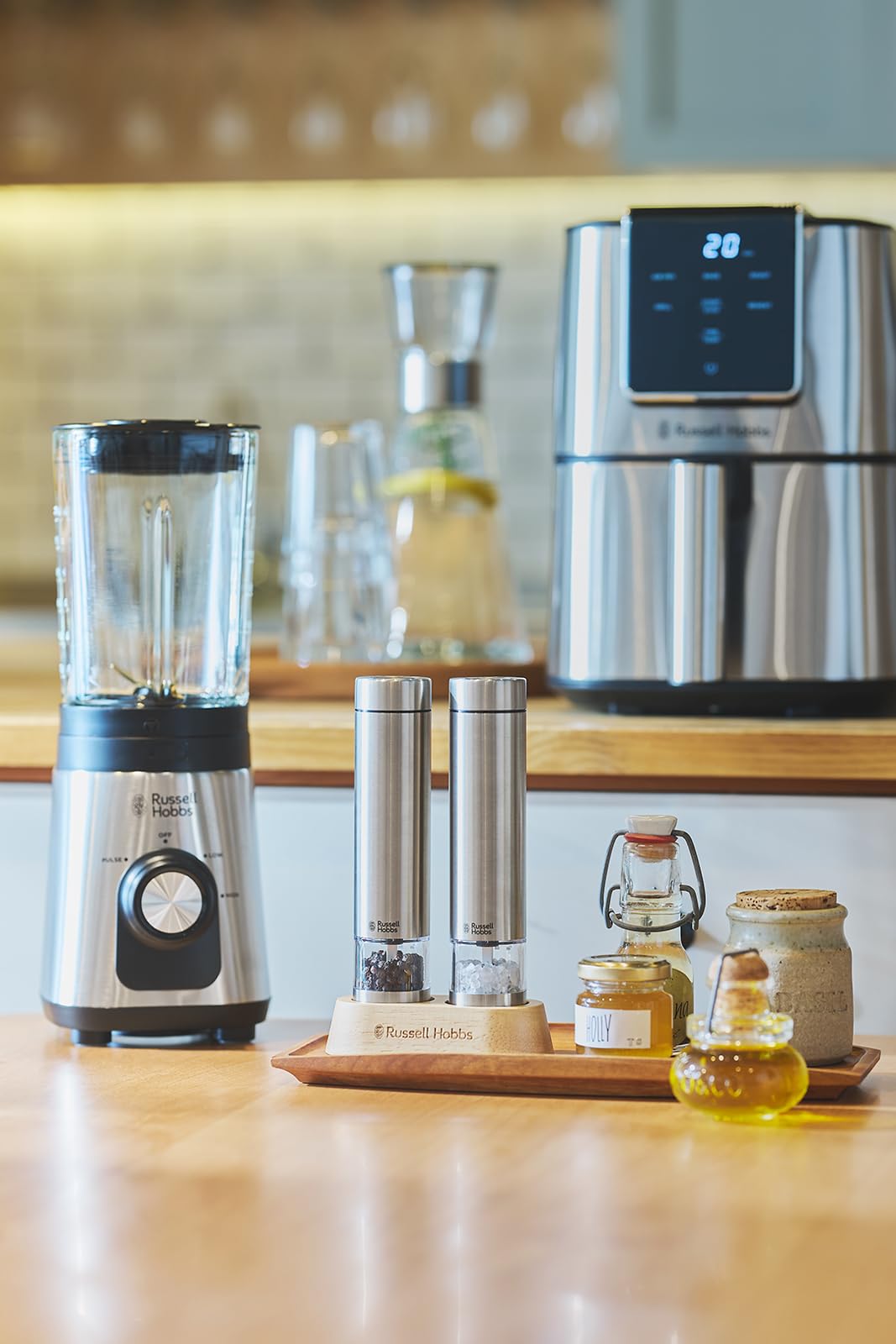 Russell Hobbs Electric Rock Salt and Pepper Grinder, Salt and