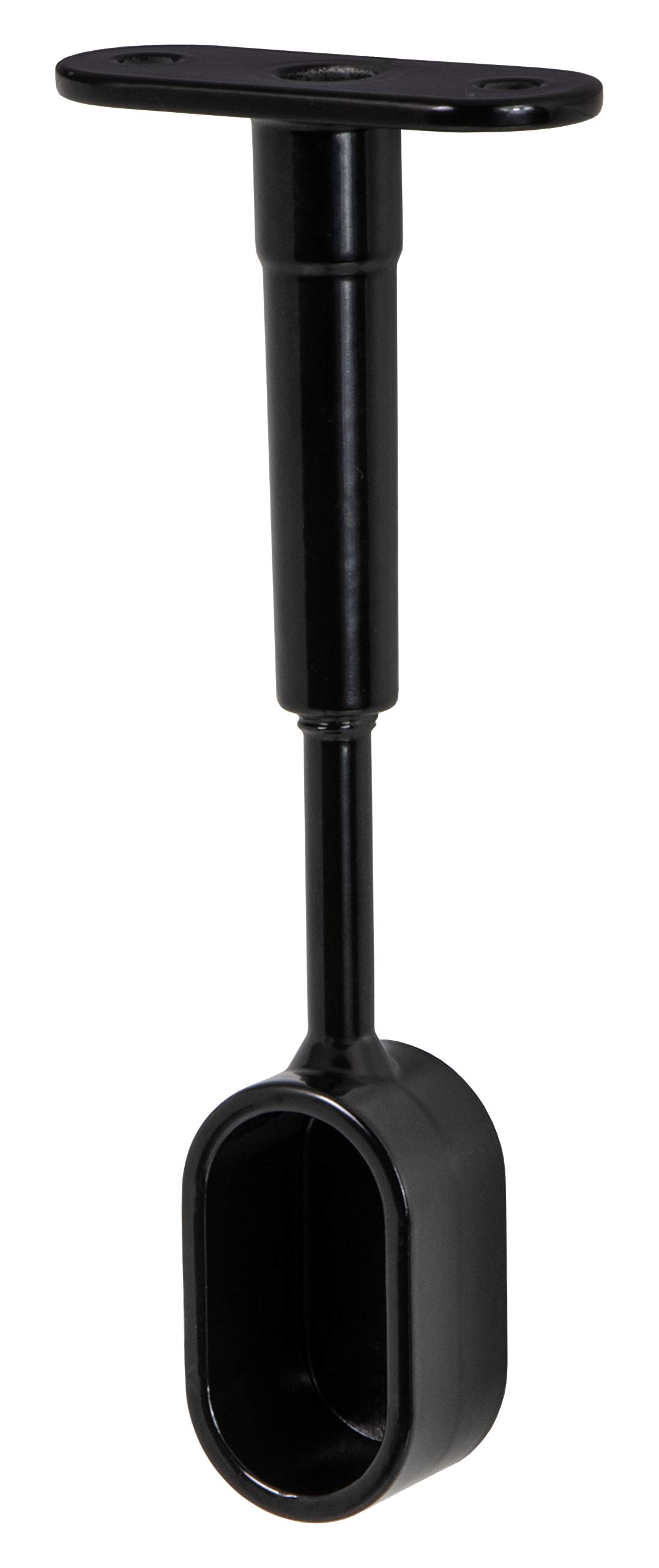 Gedotec Ceiling Pipe Bearing Wardrobe Tube Support For Ceiling Mounting Wardrobe Tube Holder For Wardrobe Rods | Clothes Rod Fastening X 15 Mm | Black Steel | 1 Piece - Oval Height-Adjustable Ceiling Rod Holder Size 30