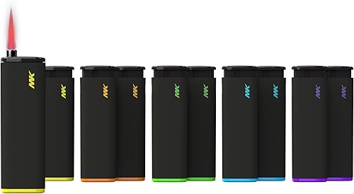 MK Encendedor, 10 encendedores a prueba de viento de varios colores, ideal como encendedores para velas, encendedores de camping, encendedores al