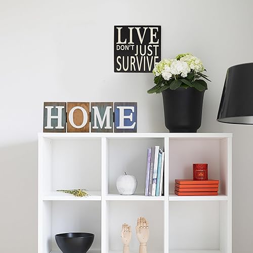 Miniatura 4 de Aecipl Letrero de madera para el hogar, letras decorativas rústicas independientes, centro de mesa, plegable, decoración de granja de madera para