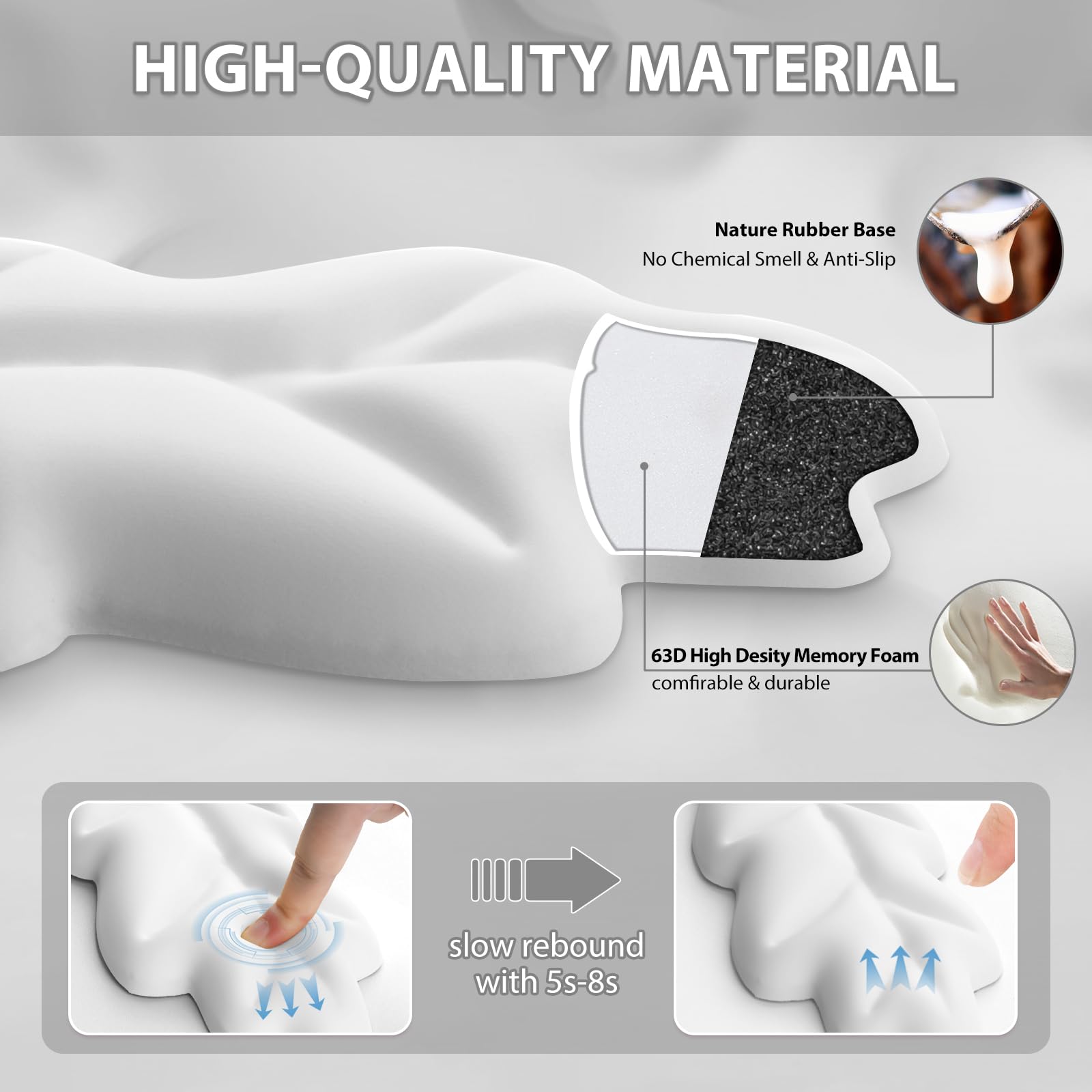 ToLuLu Tappetino per mouse ingrandito, in gel memory foam, poggiapolsi per tastiera, in pelle PU, ergonomico, supporto per ufficio, computer, laptop, Mac, comodo e facile da digitare, sollievo dal