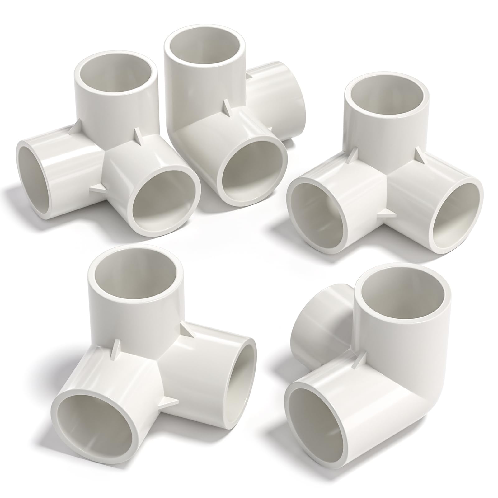 Bwintech 5 Pcs 40MM (1-1/4") 3 Way Cubic Tee Slip Connector PVC-U Fitting Elbow Coupling Connector Garden Water Pipe Connection