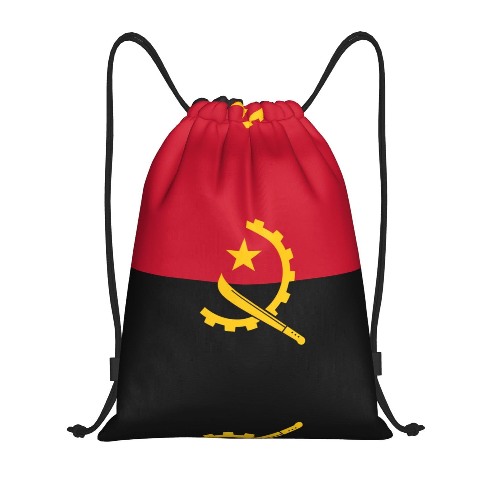 WZYCWB Angola Flag Foldable drawstring backpack, lightweight storage bag - large-capacity fitness travel bag