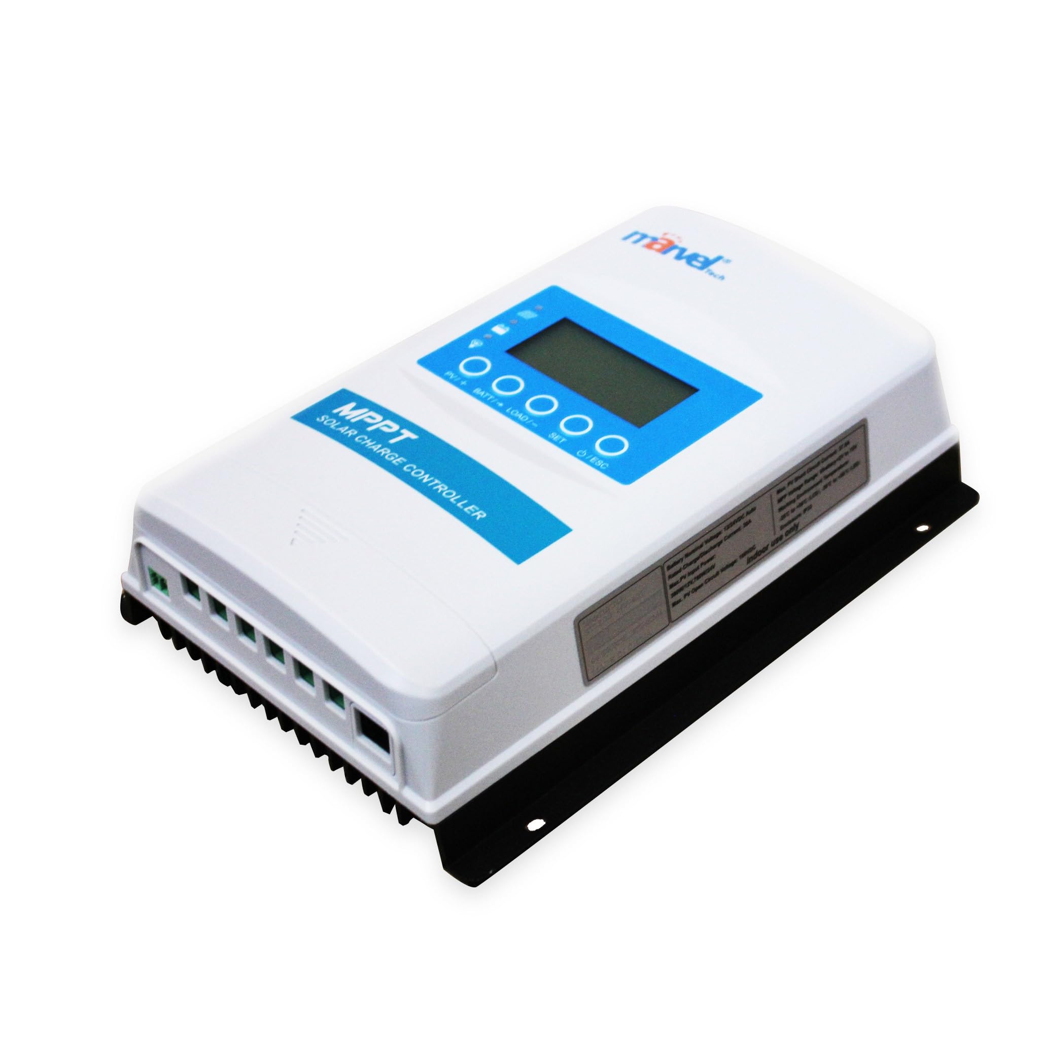 Marvel Tech Solar Charge Controller, MPPT 12V 20A | Adaptive Solar Panel Regulator | Backlit LCD Display, Support lead-acid and lithium-ion batteries, Flooded, LifePO4 Battery Charging