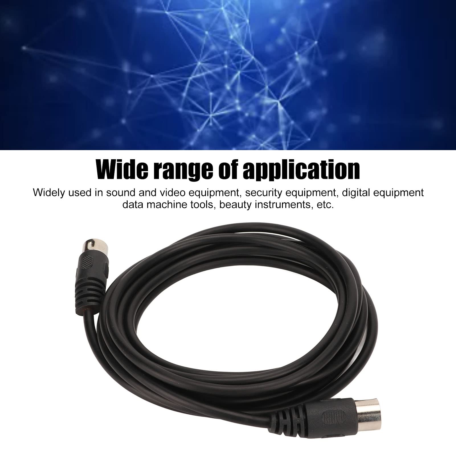 Cavo Connettore DIN Maschio A 4 Pin 1,5m - Adattatore Audio Per DVR, Altoparlanti E Alimentatori 12V - PVC Resistente Al Calore