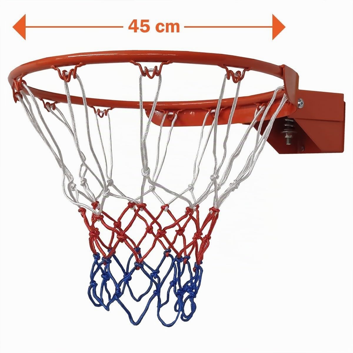 Pegasi Basketballring Pro - 45cm - Orange - Standard-Korbgröße | Outdoor, Basketballkorb mit Wandhalterung, Abnehmbarem Basketballnetz, Wetterfest Netz, Basketball ring, Metall, Farbe Orange