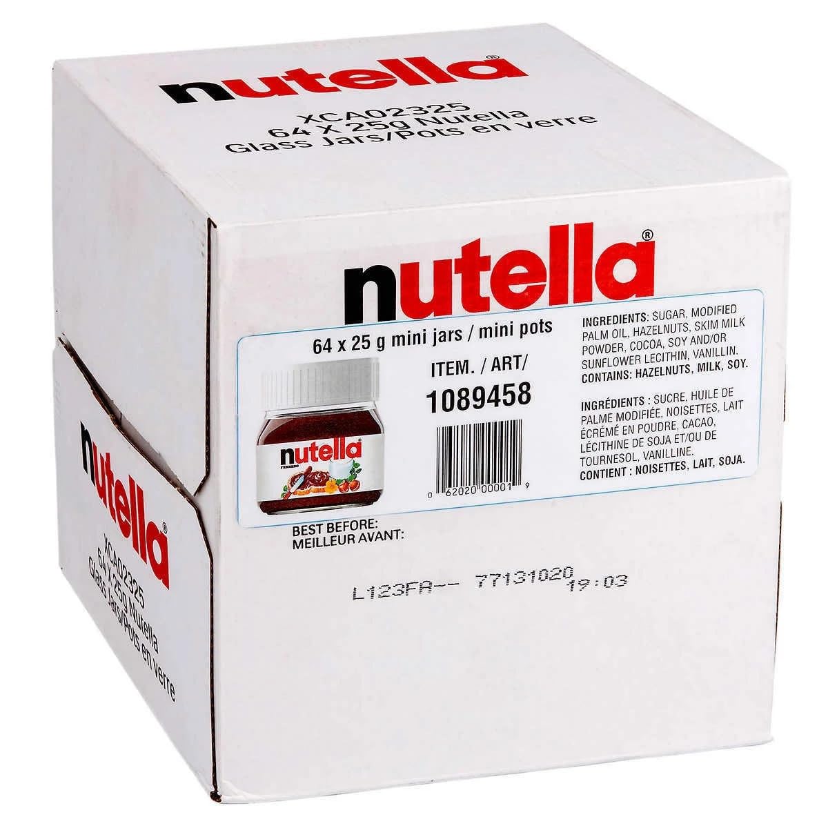 NutellaHazelnut Spread with Cocoa Glass Jar.88 Ounce - 64 per case.